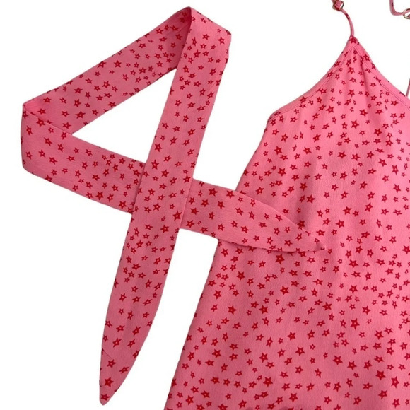 For Love & Lemons Twinkle Slip Dress Pink Strappy Cottagecore Feminine size L - Picture 9 of 12